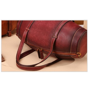 Bolso Tipo Cubo de Cuero Genuino Vintage de Alta Calidad para Mujer con Cierre de Cremallera, Dos Asas y Correa para la Cintura - Product Image 2