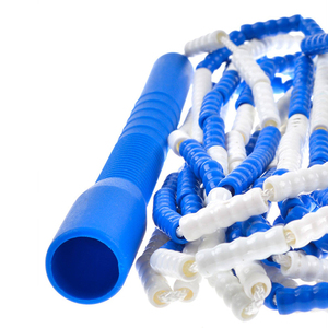 YUEDONG <span class=keywords><strong>Corde</strong></span> à <span class=keywords><strong>sauter</strong></span> réglable en bambou perlé, bleue, rose, colorée, segmentée, pour enfants et adultes, entraînement sportif - Product Image 5