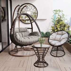 Fauteuil suspendu double place en rotin Lovezone pour extérieur avec coussin imperméable pour patio et jardin, design contemporain - Product Image 6