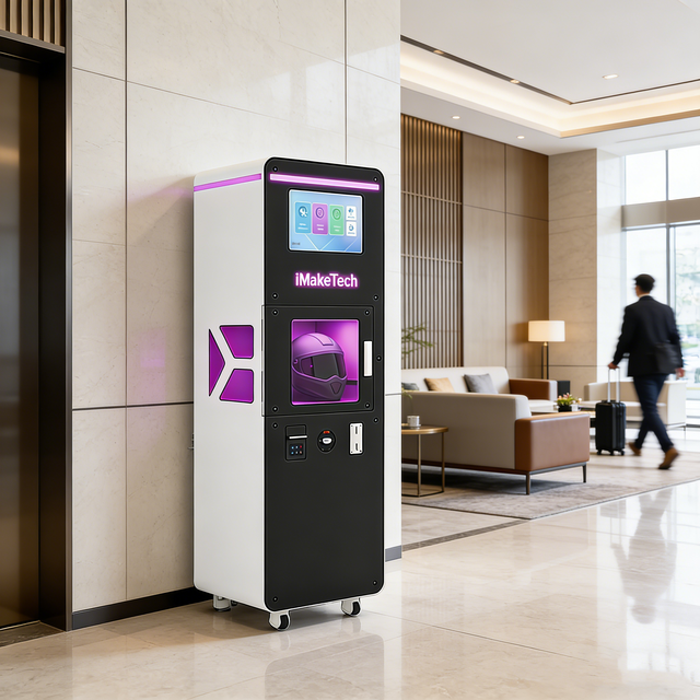 Motorcycle Helmet Cleaning Vending Machine with SDK Touchscreen Multiple Payment Options Steel Construction Support OEM