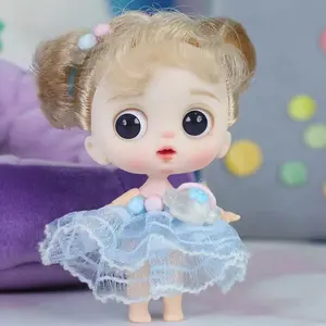 Búp Bê Mini BJD Bán Chạy 12Cm Đồ Chơi Tự Làm Đẹp Mắt To 3D Có Khớp Nối Di Chuyển Được Với Quần Áo Búp Bê Thời Trang