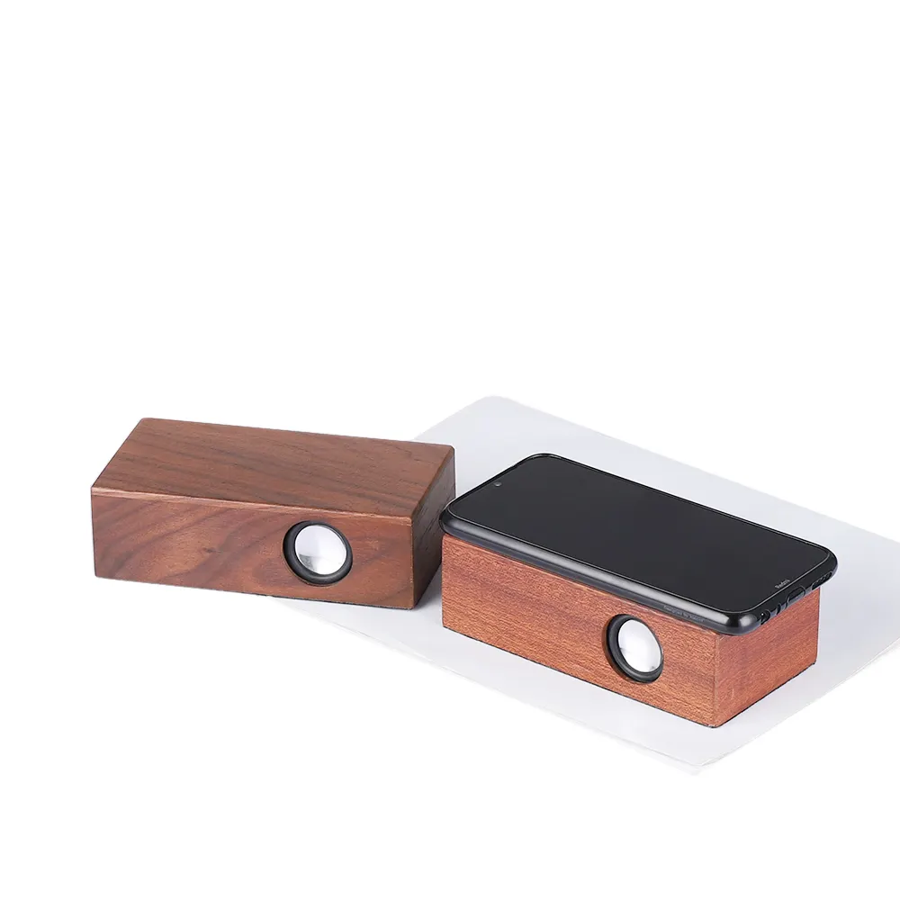 Hoge Kwaliteit Creatieve Houten Bamboe 5V Slimme Magnetische Inductie Resonantie Luidspreker Met Usb-Poort