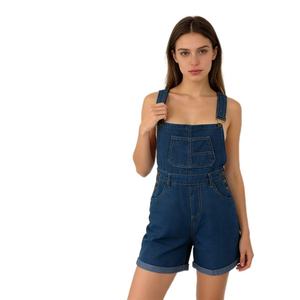 Salopette courte en <span class=keywords><strong>jean</strong></span> noir pour femme, coupe ample, multi-poches, style utilitaire décontracté, <span class=keywords><strong>combishort</strong></span> d'été - Product Image 4