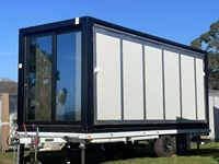 Maison préfabriquée modulaire pliable de 20 pieds, bureau portable, mini-villa mobile, maison extérieure pliable de taille conteneur avec roues