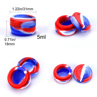 Pot en silicone antiadhésif de 5 ml pour concentré de cire, conteneur pour huile BHO, pot de voyage portable et réutilisable