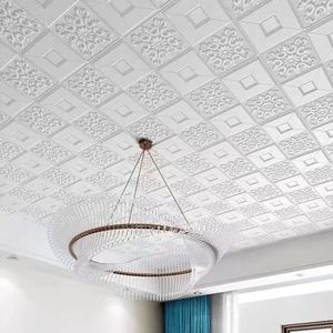 3D Square Foam Wall Stickers 35x35cm Self Adhesive Waterproof Ceiling Decor Home Decoration Traditional Style Multi Piece - Product Image 1