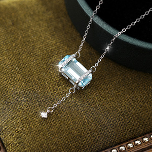 Collar con colgante de plata de ley 925 con corazón y topacio natural, amatista y citrino estilo caramelo de roca, diseño exclusivo. - Product Image 3