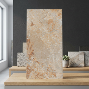 Carreaux de porcelaine pleine masse Remoxy marron brillant effet marbre 2x4 pieds – Décoration murale et de sol haut de gamme - Product Image 4