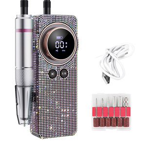 Portable Rechargeable <strong>Nail</strong> <strong>Drill</strong> 35000 RPM Low Noise with LCD Screen and Rhinestone Decoration - Product Image 6