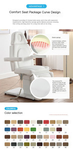 Cama de pestañas eléctrica blanca, cama de belleza eléctrica, equipo de masaje Facial, esponja elástica, cuero PU, cableado apretado, duradero - Product Image 4