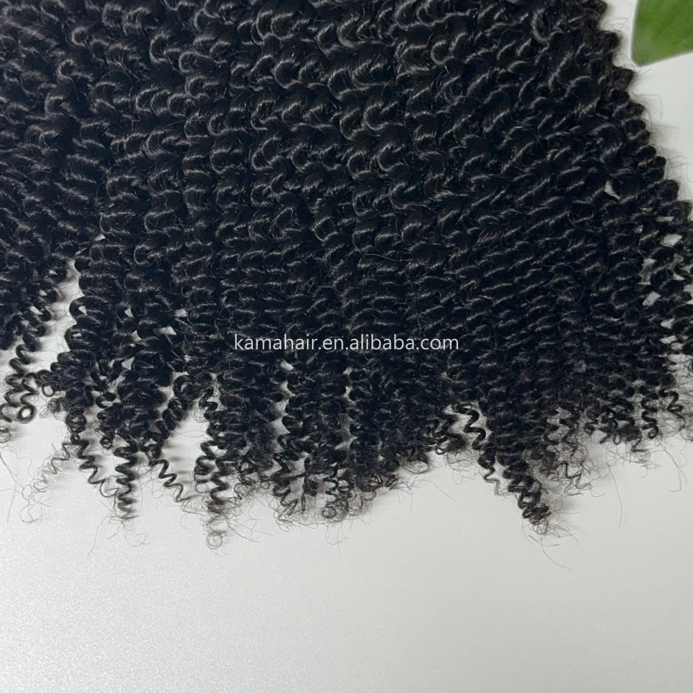 KAMA Kinky Curly Crochet Human Hair Extensions Kinky Curly Crochet Feather Tip Hair Extensions for Twists and Braids Detail Section 2