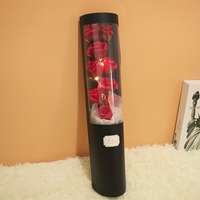 Boîte à roses personnalisée, boîte à fleurs ronde en tube avec une grande fenêtre transparente
