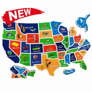 2024 new Children's map magnetic jigsaw eva foam magnetic puzzle board early education children's educational toys