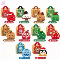 Jouet en peluche de Noël en forme de boulette avec boîte de cuisson vapeur de 15 cm, styles Père Noël, Bonhomme de neige, Bao, animaux en peluche anti-stress et moelleux