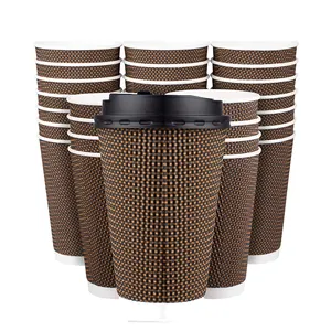 Hot Paper Cup Sleeve Benutzer definiertes Papier Kaffee Heißer Tee Einfach zum Mitnehmen Einweg-Pappbecher 210ml
