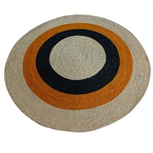 Bohemian Braided <b>Jute</b> Area <b>Rug</b> Handmade Natural Eco Friendly Washable Rustic Circular Carpet Floor Mat Home Living Room Bedroom - Product Image 2