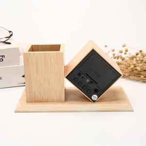 2023ของขวัญใหม่ไม้ไผ่ไม้ผู้ถือปากกานาฬิกาเสียงเปิดใช้งานนาฬิกาปลุก - Product Image 5