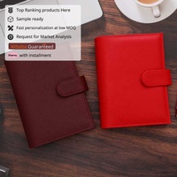 Yihe Best Seller 30MM 6 Bague en or rose A6 Reliure en cuir de litchi souple Portefeuille Sacs à feuilles de mouche pour la gestion du budget de trésorerie