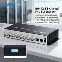 Transmisor de Red IP Unisheen BM4508S Profesional de 8 Puertos H.265 1080P 60FPS SDI a IP, Compatible con RTMPS para Transmisión de Eventos