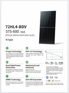 Nouveau matériau 580W silicium monocristallin panneaux solaires de type N Modules PV bifaciaux Kit de système <span class=keywords><strong>solaire</strong></span> pour <span class=keywords><strong>façade</strong></span> de toit RV BIPV - Product Image 3
