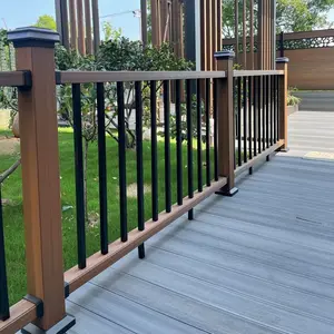 Sistema di ringhiera per pilastri in WPC impermeabile sistema di ringhiera per esterni da giardino veranda per veranda in legno plastica co estrusione balaustra composita