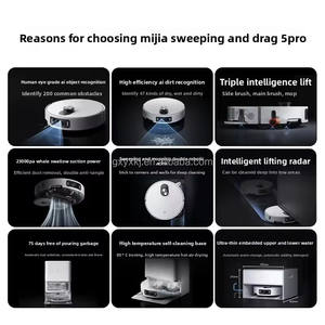 เครื่องดูดฝุ่นไฟฟ้า Mijia <span class=keywords><strong>Mi</strong></span> 5 <span class=keywords><strong>Pro</strong></span> แบบไร้สายมอเตอร์ถูพื้นควบคุมด้วยแอปสำหรับใช้ในโรงแรม - Product Image 5