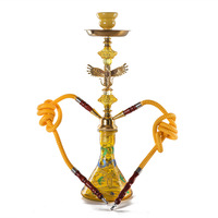 Tuyau de brûleur à mazout en verre de shisha de narguilé en forme d'aigle de style du Moyen-Orient avec double tuyau
