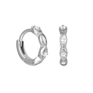 Jewelry 925 <b>Silver</b> 18k Gold Jewelry Round Horse Eye Zircon <b>huggies</b> <b>Earring</b> - Product Image 5