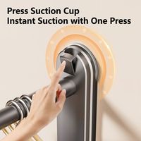 Organisateur de cintres rétractable mural à ventouse, sans perçage, extensible à 3 niveaux, pliable, pour salle de bain et buanderie, gain de place