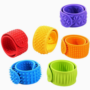 Silicone <b>Fidget</b> Slap Bracelets for Kids, Sensory Patting Circle Stress Relief Band, Durable Rubber Slap Wristbands - Product Image 1