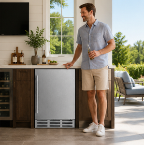 Vanace 145L Commercial Upright <b>Refrigerator</b> Stainless Steel Solid Door Design - Product Image 1