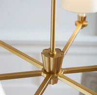 Lampe suspendue LED en laiton et tissu, style nordique simple américain, pour salon, chambre à coucher, décoration intérieure, lustre de plafond