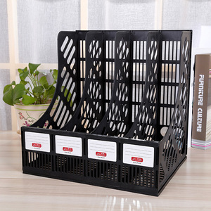 Plastic File <b>Holder</b> Desktop Organizer 4 Section A4 <b>Document</b> Rack Office Supply File Column - Product Image 1