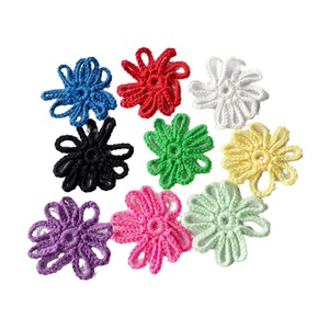 Wholesale DIY Clothing Accessories Handmade Cotton Flower Applique Crochet Lace Floral Motif Christmas Textile Fabric Crafts