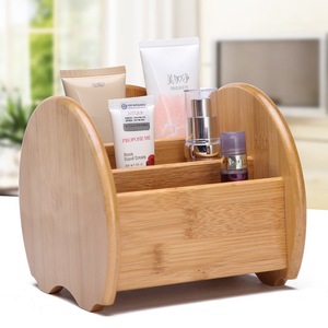 Bamboo Desktop Storage Box Rectangle Solid Wood Remote <b>Control</b> <b>Holder</b> Living Room Organizer - Product Image 2