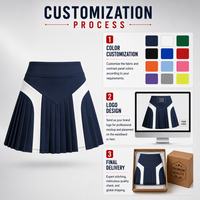 Rok Tenis Lipit Premium Berpinggang Tinggi |   Desain Kontras V-Yoke |   75/25 Nilon Spandex |   Solusi Satu Atap B2B DDP Pasokan Global