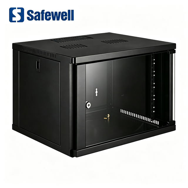 Premium Welded Wall Mounted Cabinet 19 Inch Network Rack with Glass Door