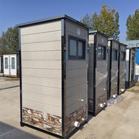Maison préfabriquée extensible au design moderne, avec salle de bain modulaire et toilettes, bureau portable pour usage extérieur, en acier.