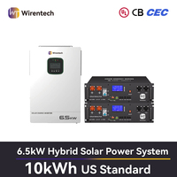 Inverter Hybrid 6.5KW Dengan 2 Baterai Rak 5KWh Sistem Penyimpanan Energi Surya Stok AS Pengiriman DDP Siap Kirim Unit
