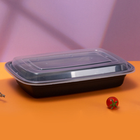 Contenedores Rectangulares Desechables de Plástico PP para Alimentos, Aptos para Microondas, Envases para Llevar