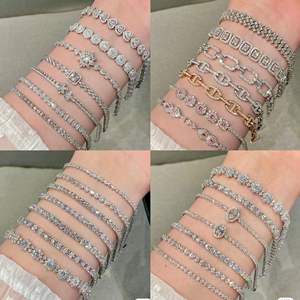 Real Gold Electroplated Zircon Four-Leaf Grass Bracelet <strong>Korean</strong> Style High-End Luxury Ins Fashion Chain Link <strong>Charm</strong> Bracelets - Product Image 1