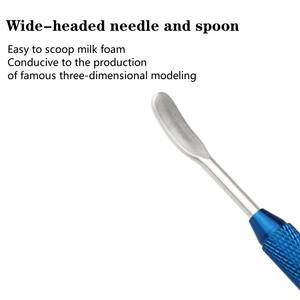 <span class=keywords><strong>Barista</strong></span> décoration expresso accessoires en acier inoxydable tirer fleur aiguille café outils coloré mousse Art Latte café aiguille - Product Image 5