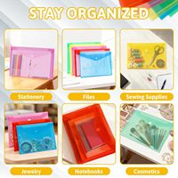 Pochettes en plastique transparent avec fermeture, format A4, imperméables et réutilisables pour documents scolaires, de bureau et domestiques
