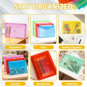 Clear Plastic Envelope <strong>Folders</strong> with Closure A4 Letter Size Waterproof Reusable <strong>for</strong> School Office Home <strong>Documents</strong> - Product Image 2