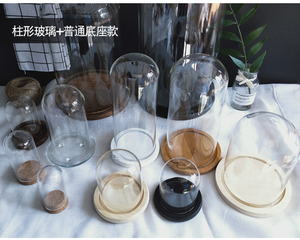 Cloche claire faite main <span class=keywords><strong>de</strong></span> dôme d'affichage <span class=keywords><strong>en</strong></span> <span class=keywords><strong>verre</strong></span> <span class=keywords><strong>de</strong></span> Borosilicate avec la base <span class=keywords><strong>en</strong></span> bois - Product Image 4
