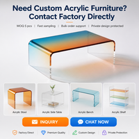 Table basse console cascade en acrylique extensible au design moderne, personnalisable en usine, pour salon et mobilier de maison