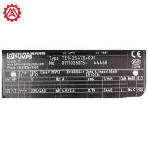 Brinkmann TE142S470 + 001ปั๊มแช่230/460V มอเตอร์3เฟส30 GPM อัตราการไหล1ปีรับประกันประเทศเยอรมนีสำหรับซีเอ็นซี - Product Image 3