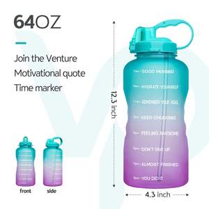 64OZ Gradient Color Plastic <b>Water</b> <b>Bottle</b> With Time Maker for <b>Gym</b> Made In Vietnam - Product Image 4