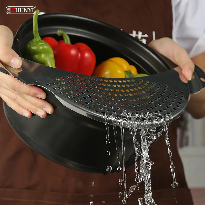 パスタスパゲッティ実用的な排水ツールパスタと野菜のためのステンレス鋼ストレーナーポットザル