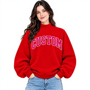 Sudadera casual de cuello alto de tejido de lana moderna, hecha a medida para mujer, talla grande, para uso exterior. - Product Image 1